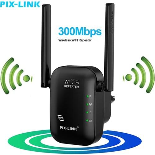 PIXLINK 300M WiFi Router Amplifier Pro Router Network Expander Roteador 2 Repeater Power Extender Antenna Home Office