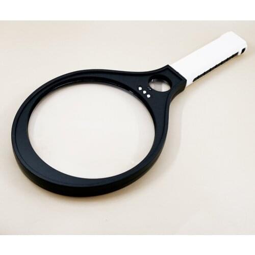 12cm Large Optical Lens Elderly People Reading Newspaper Helping Hand Magnifier Illuminating Magnifing GlassWith LED lamp 3x 10x