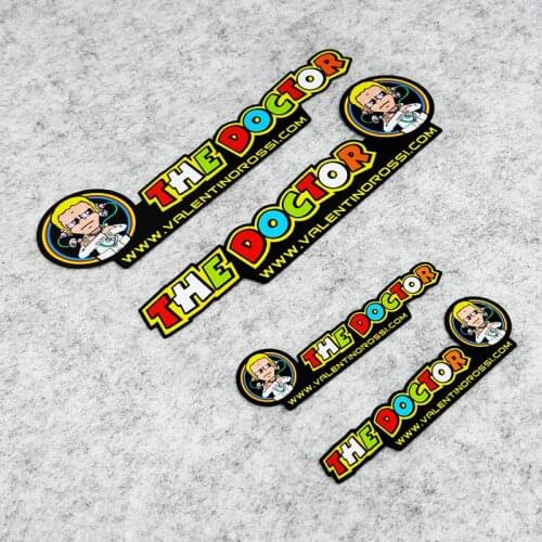 GP Racing THE DOCTOR Rider Motorcycle Stickers Auto Helmet Car Vinyl Decal Stickers 1 pair