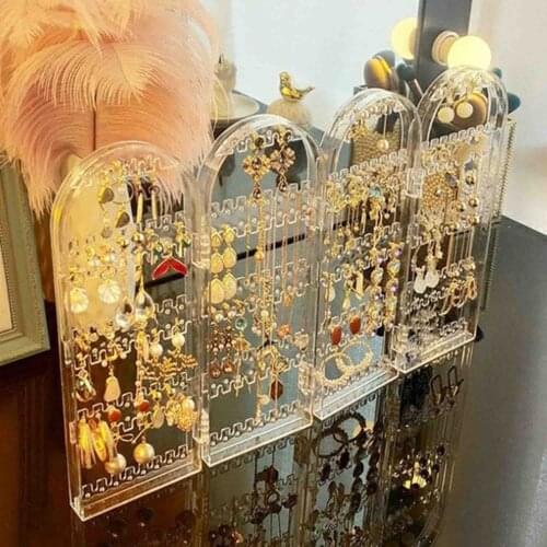 Earring Storage Box 2/4 Folding Screen Earring Jewelry Display Stand Earrings Storage Rack Ins Wind Finishing Box