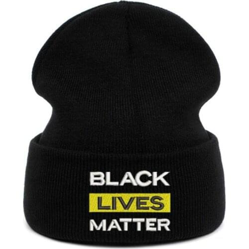 BLACK LIVES MATTER winter hat hip hop embroidery men skullies beanie outdoor sports male kpop knitted hat bonnet unisex skullcap