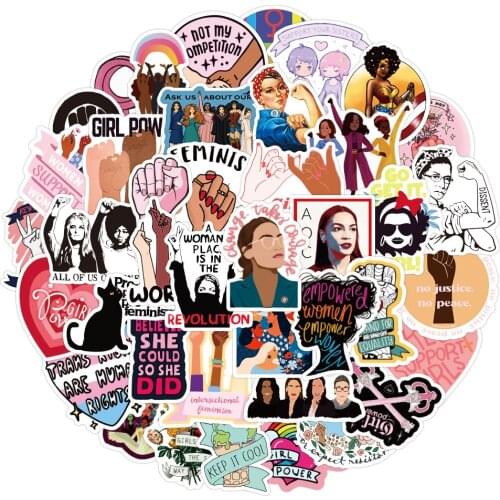 10/50Pcs Feminist Cartoon Forced Girl Stickers Are Suitable for Motorcycle Mobile Phone Laptop Electric Bicycle No Repetitive