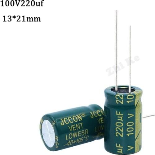 10 pcs Aluminum electrolytic capacitor 220 uF 100 V 13 * 21 mm frekuensi tinggi Radial Electrolytic kapasitor