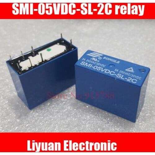2pcs 5V SMI-05VDC-SL-2C 5A 250VAC/30VDC 8 pin relay