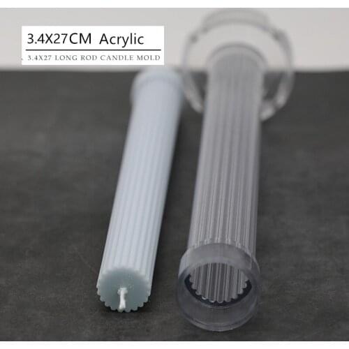 3.4X27CM Acrylic Candle Mold New Mold stripe Pattern Mold Wedding Table Decoration