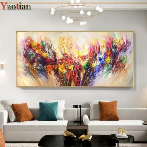 5D DIY Full Square Diamond Painting Abstract Colorful Art Diamond Mosaic Drawing Cross Stitch Rhinestone Embroidery Home Decor