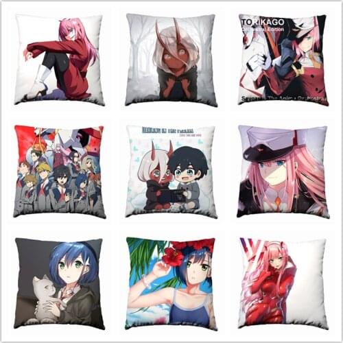 Anime Darling In The Franxx 40x40cm Pillow Decorative Customized Cushion Case Cover Seat Bedding Pillowcase