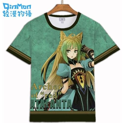 Anime Fate/Apocrypha T-shirt COSPLAY Mordred Casual Fashion Short Sleeve Hooded Men&Women 2018 Summer full color T-shirt