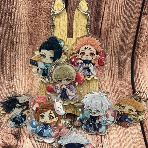 Anime Jujutsu Kaisen Keychain Badge Accessories Gojo Satoru Fushiguro Megumi Cosplay Props Key Chain Cartoon Backpack Pendant