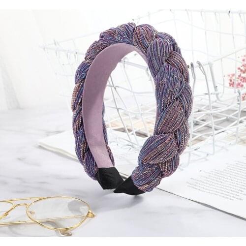 Free shipping fashion Twist weaving women hairbands girls headbands ladys headwear purple hair accessories