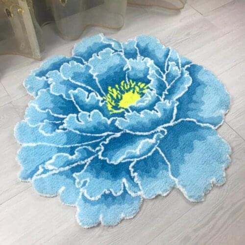 Free shipping new arrival flower rug flocking rose mat carpet