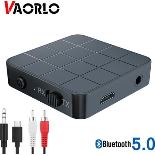 VAORLO Wireless Audio Receiver 2 In 1 Transmitter For TV Headphones With 3.5mm Jack Stereo 33m Distance Tranmssion Bluetooth 5.0
