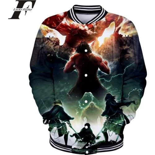 LUCKYFRIDAYF 2018 Attack on Titan 3D Baseball Jacket 2018 Anime Man/Women bomber Jacket winter jacket coat Regular Clothes