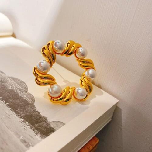 Vintage court style brooch accessories pearl brooch