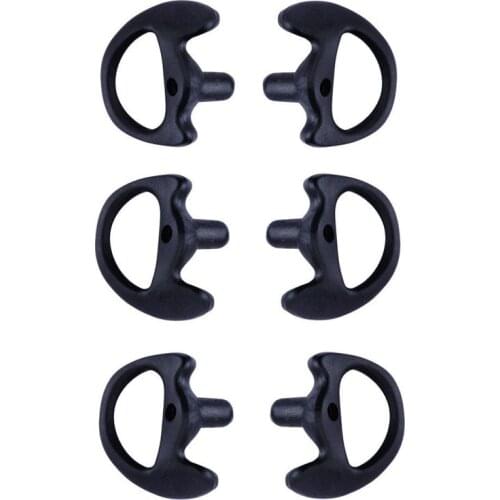 Black Silicone Earmolds Ear Mold Earloop Earbud for Walkie Talkie Radio Acoustic Air Tube Earphone Headphone Headset S/M/L Size