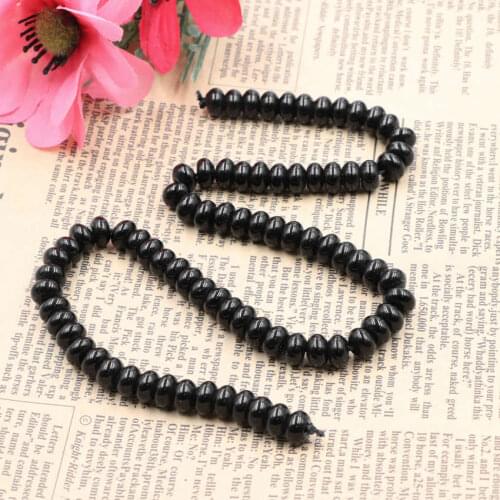 Black Agates Rondelle Spacer Stone Abacus Onyx Loose Beads for DIY Bracelet Necklace Jewelry Making Accessories 15"strand B151