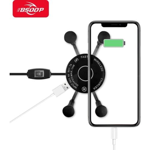 Motorcycle Wireless+USB wired port Charger Fast charge Phone Stand Holder For Kawasaki Z800 Z750 Z1000 Z900 ZZR1200 Z800/E ZX6R