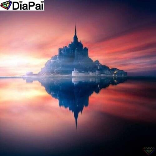 DiaPai Diamond Painting 5D DIY 100% Full Square/Round Drill "Castle scenery" Diamond Embroidery Cross Stitch 3D Decor A24258