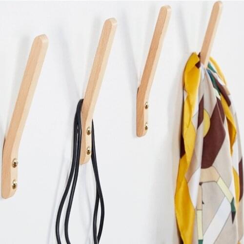 15CM Long Hook Walnut Beech Wood Wall Hanging Bathroom Kitchen Accessories Bath Towel Key Holder Coat Hanger Minimalist Decor