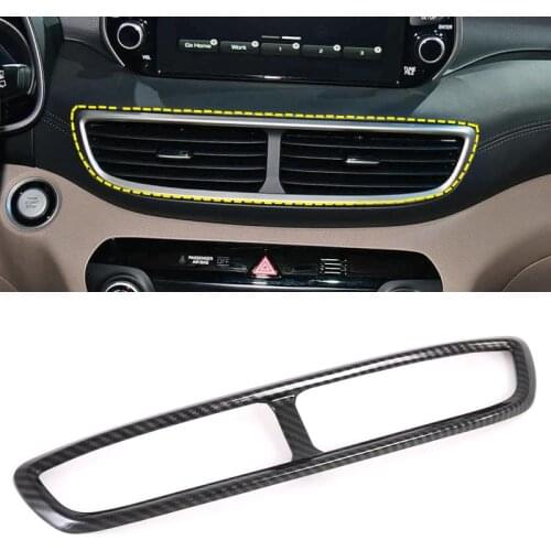 For Hyundai Tucson 2019 2020 ABS Carbon Fiber Interior Accessories Middle Console Air Vent Outlet Cover Trim Car Styling