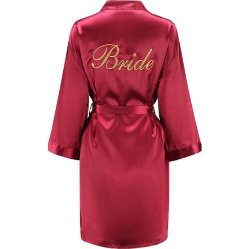 Womens Long Sleeve Bathrobe Sexy summer thin embroider silk nightgown bride Dressing gown wedding Bride Bridesmaid Robe