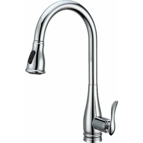 Classic style chrome color Kitchen Faucet Pull Out Sprayer Single Hole Swivel Sink Mixer Tap deck mounted