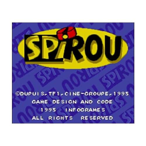 Spirou NTSC Version 16 Bit 46 Pin Big Gray Game Card For USA Game Players
