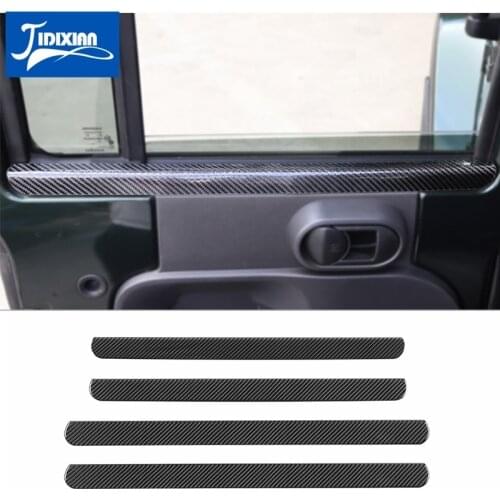 JIDIXIAN Car Interior Door Window Decoration Strips Cover Trim Sticker Decal for Jeep Wrangler JK 2007 2008 209 2010 Accessories