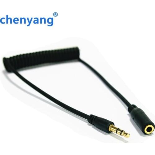 3.5mm Female to Male F/M Headphone Stereo Audio Extension Spring Coiled Cable