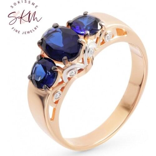 SKM delicate rings for women 14k rose gold brand designer Vintage Engagement rings designer Promise Luxury Fine Jewelry