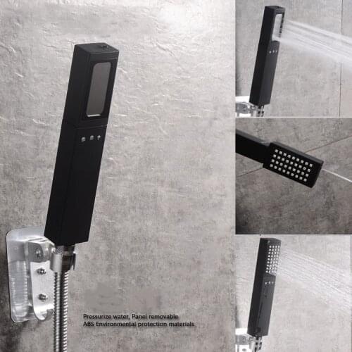 LIUYUE Shower Head Double-sided Three Function Water Saving Square ABS black Booster Bath Shower High Pressure Handheld Shower