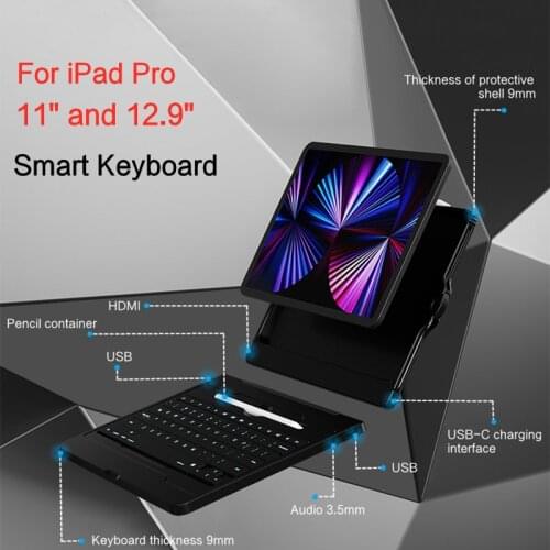Magnetic Keyboard For iPad Pro 11 12.9 inch 2021 2020 2018 Case Smart Magic Keyboard Cover For iPad Air 4 Tablet HDMI Dock Hub