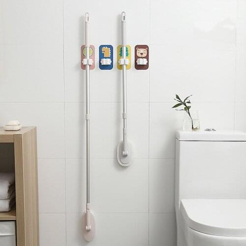 Cartoon mop hanging clip wall mount seamless mop clip sticky hook bathroom self-adhesive punch-free rack hook bathroom hooks