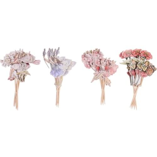 Set of 48pcs Pretty Paper Fairy Pixie Cupcake Picks Cake Topper for Wedding Engagement Decor