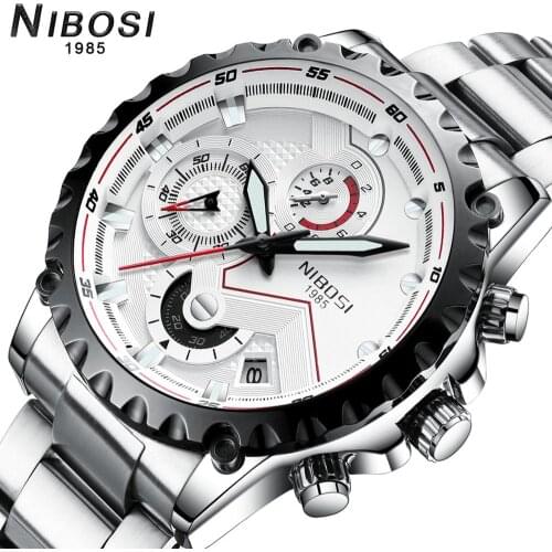 NIBOSI Watch mens Top Brand Luxury Quartz Clock Causal Sports Watches Chronograph Waterproof wrist watch Fashion Gift for men