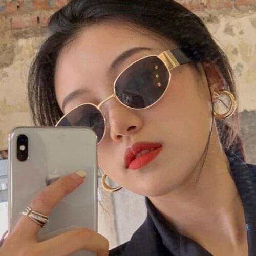 Retro Small Frame Oval Tan Sunglasses For Women and Man hip-hop Bar disco Eyewear 2020 new