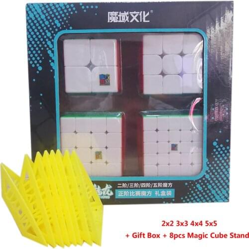 MoYu Meilong Gift Box 2x2 3x3 4x4 5x5 Set Speed Cube 2x2x2 3x3x3 4x4x4 5x5x5 Professional Magic Cube Educational Games For Kids