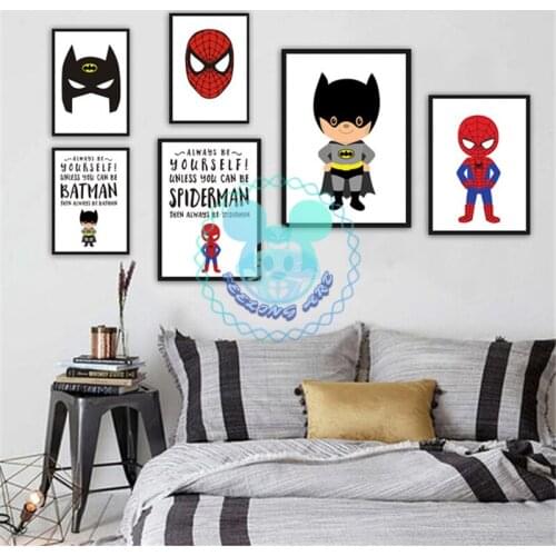 Marvel Canvas Poster Superhero Canvas Print Poster Art Superman Wall Art Picture Paintings Modern Style Room Deco Kids Gift