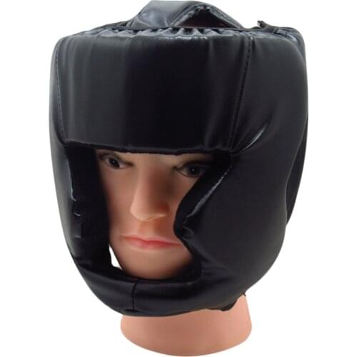 Adjustable Kick Boxing Helmet for Men Women PU Sponge Karate Muay Thai Fight Training Adults Kids Protector Equipment
