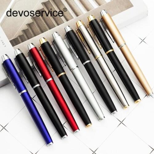 Fashion Metal Ballpoint Pen Simple Business Gel Pens School Office Metal Roller Ball Pen For Writing Office Stationery Supplies