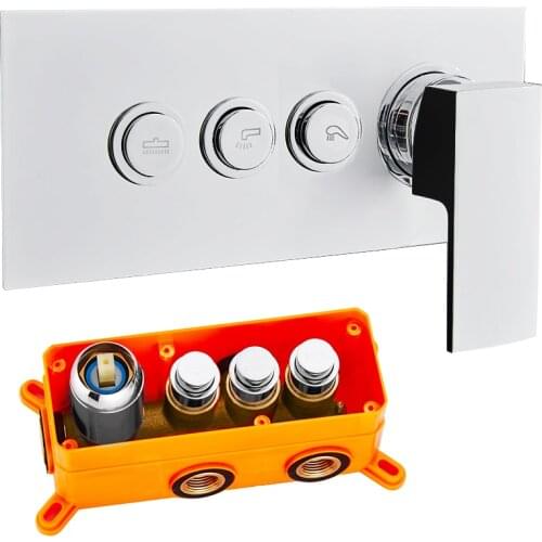 Two Or Three Function Device Bath Mixer Shower Exposed Valve Thermo Bathroom Faucet BR-9916