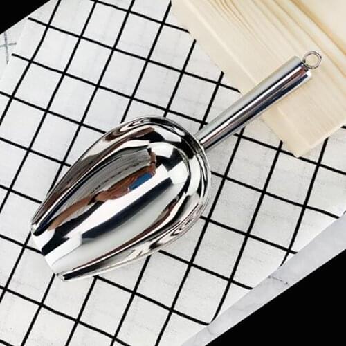 Ice Scoop Stainless Steel Cube Sugar Shovel Bar Home Kitchen Flour Grain Fries Tea Creative Dry Goods Shovel Kitchen Accessories