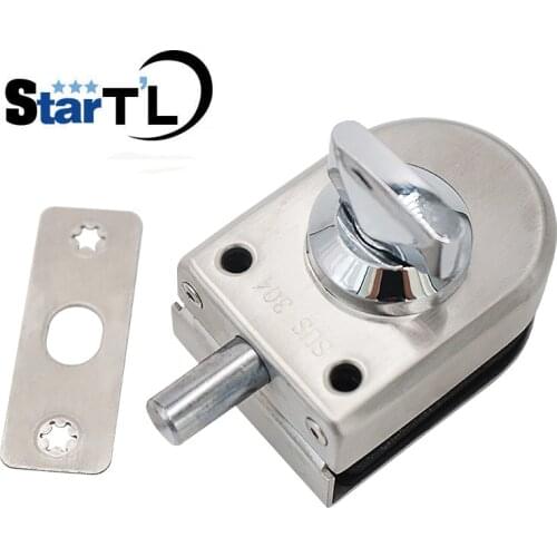 Stainless Steel Glass Door Lock Latch Rotary Knob Open/Close Stainless Steel Glass Latch Home Hotel 10~12mm