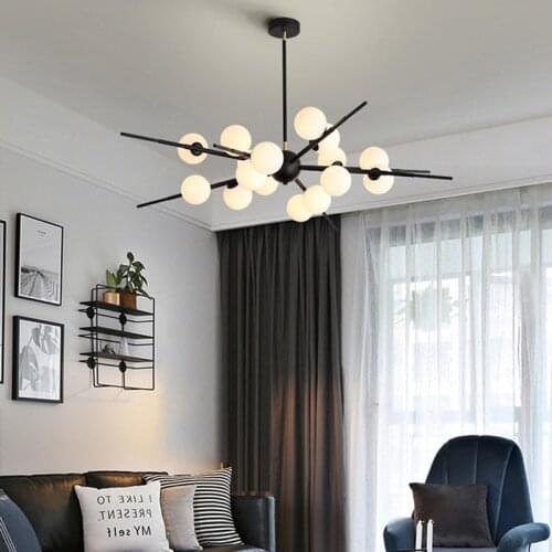 Glass Ball Chandelier Indoor Lighting Modern Chandeliers Ceiling For Living Room Bedroom Kitchen Lustre LED Lamp Fixture Lights