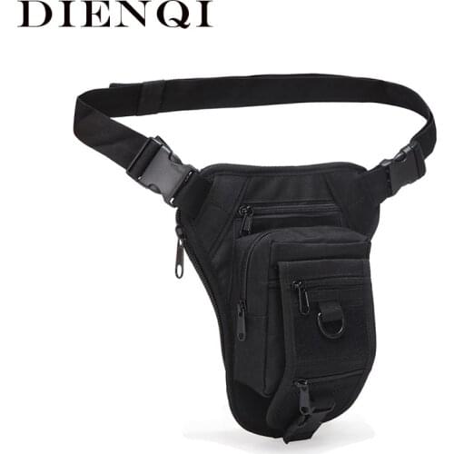 DIENQI Cross Body Bag Man Motorcycle Waist Bag Motorcycle Pernera Tactical Man Leg Fanny Pack Motorcycle Holster Chest Bag pecho