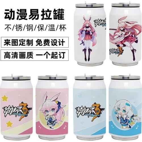 Anime Honkai Impact 3 Stainless Steel Thermos Cup DIY Cosplay Vacuum Cup Toy Gifts 350ml