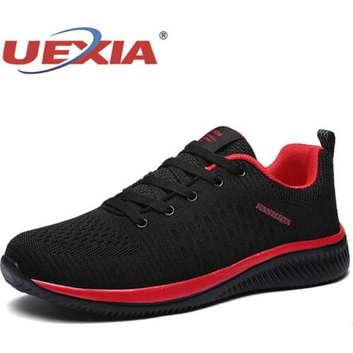 UEXIA Shoes for Men Summer Mesh Men Sneakers Lace Up Low Top Hollow Footwear Breathable Sale Sport Trainers Zapatillas Hombre