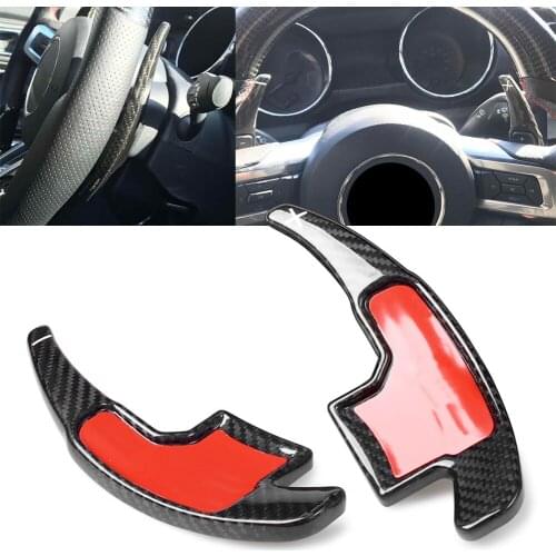 For Ford Mustang 2015 2016 2017 Carbon Fiber Car Steering Wheel Paddle Shift Extension Shifer 2Pcs/Set