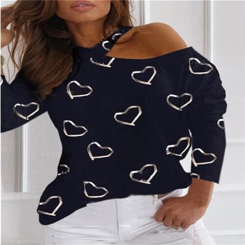 Spring Autumn Womens T-shirt Fashion Casual Long Sleeve T-shirt For Female Letter Print Halter Strapless Sexy Ladies Top
