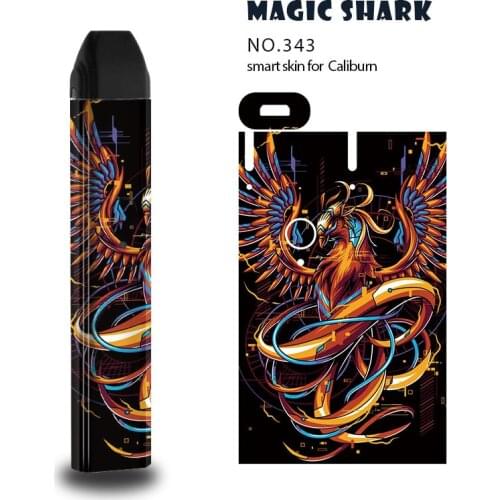 Magic Shark 2.5D Stereo Flash Man Phoenix Skull Case Cover Skin Sticker Film for Uwell Caliburn